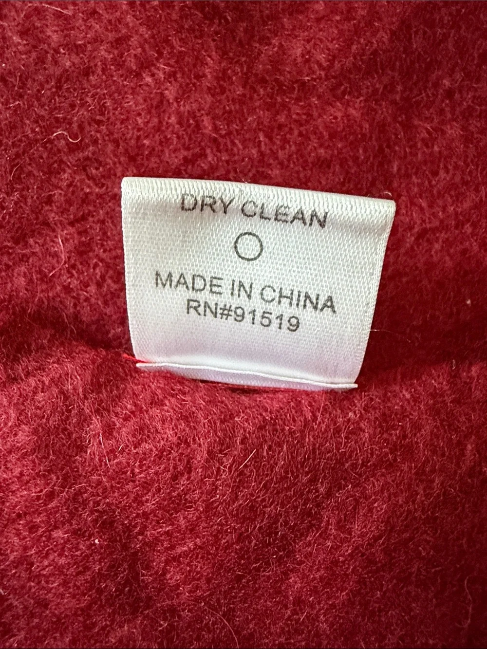 Burgundy Blanket 100% Cashmere Fringe Bed Throw Blanket - Deep Red